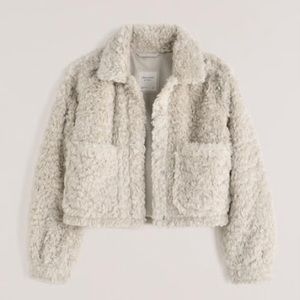 Abercrombie Cropped Sherpa Shirt Jacket